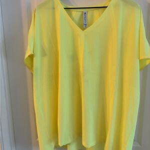 Athleta Bright Yellow V-Neck Tee